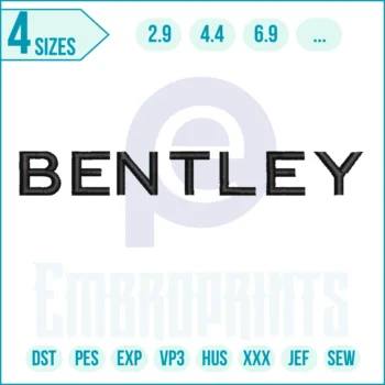 Bentley Embroidery Designs, Bentley machine embroidery file
