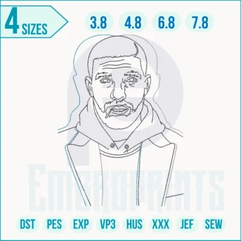 Man Outline Embroidery Design