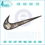 Embroidered Nike Swoosh Anime Eyes logo featuring striking anime eyes combined with the classic swoosh, perfect for customizing hoodies, jackets, caps, and streetwear.